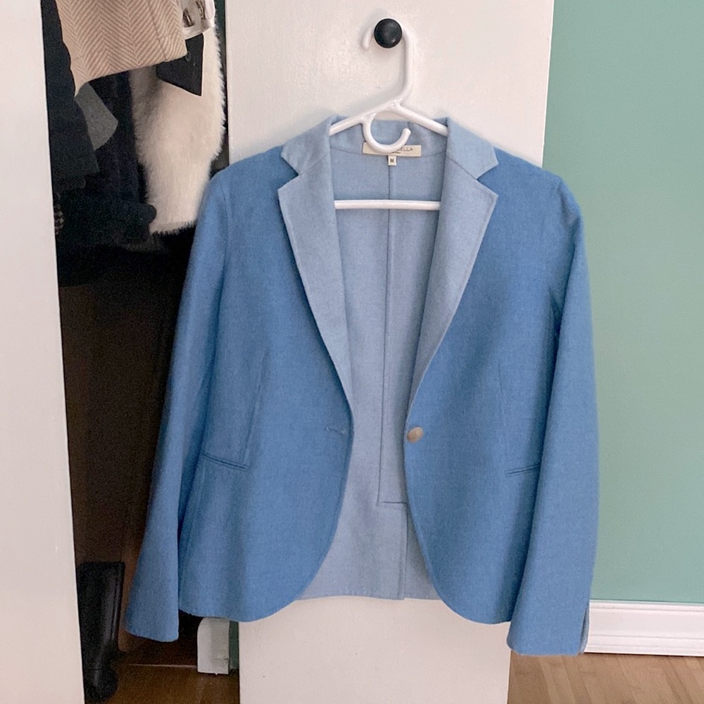 Rani Arabella Two Tone Blue Cashmere Blazer